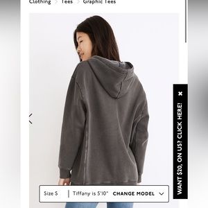 Madewell oversized fleeced hoodie